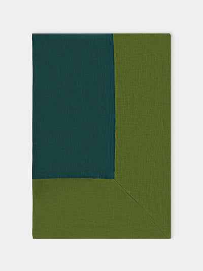 Borgo delle Tovaglie - Bauhaus Linen Large Rectangular Tablecloth - Green - ABASK - 