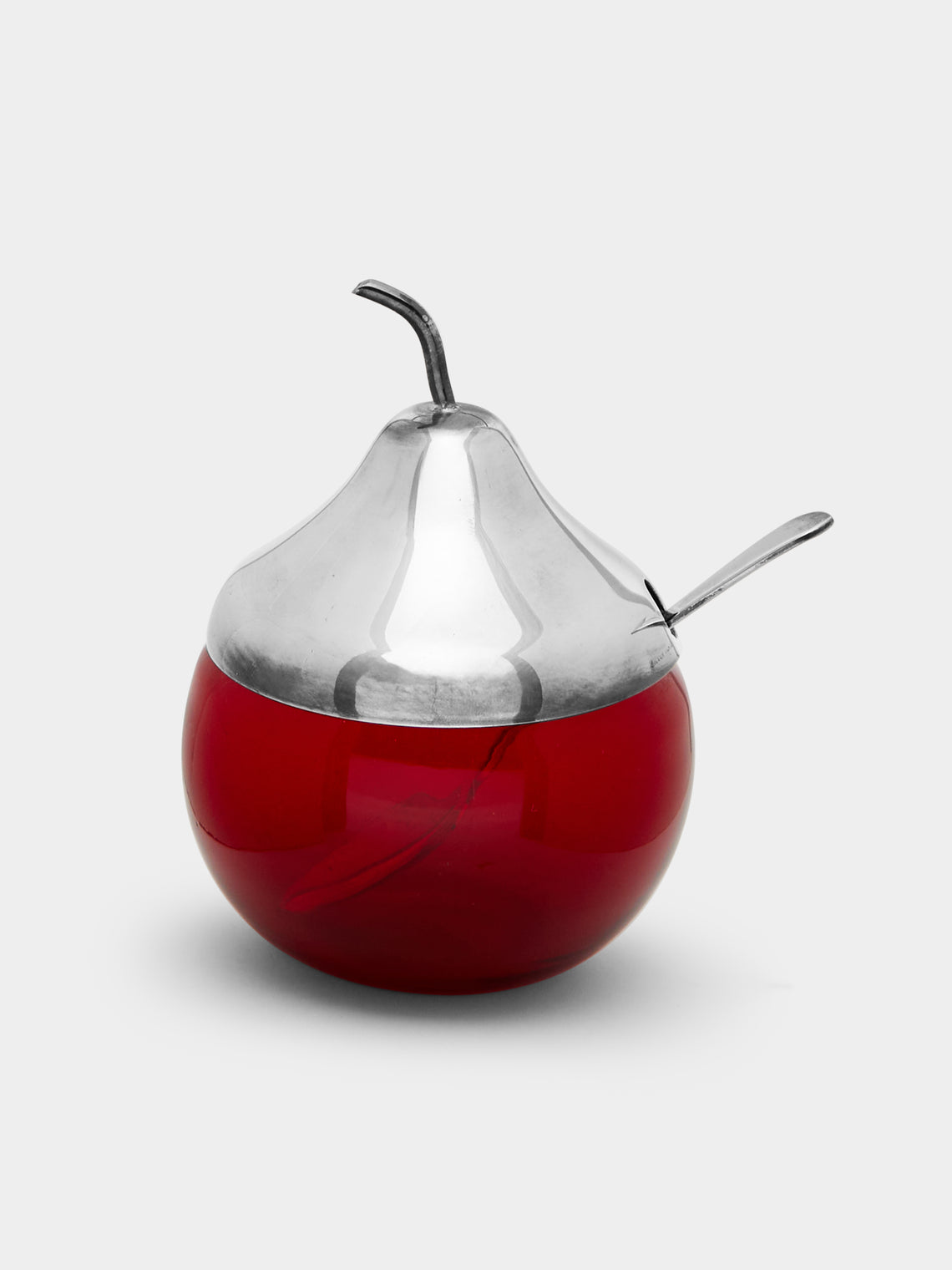 Antique and Vintage - 1950s Silver-Plated Glass Apple and Pear Condiment Bowls -  - ABASK