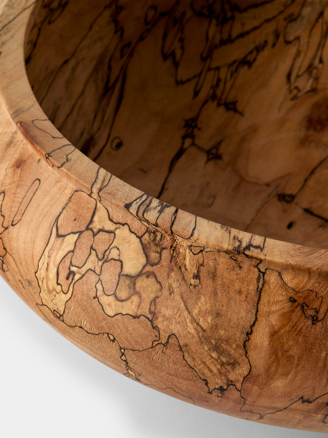 Iida Woodturning - Hand-Turned Oil-Finish Spalted Maple Bowl - Brown - ABASK