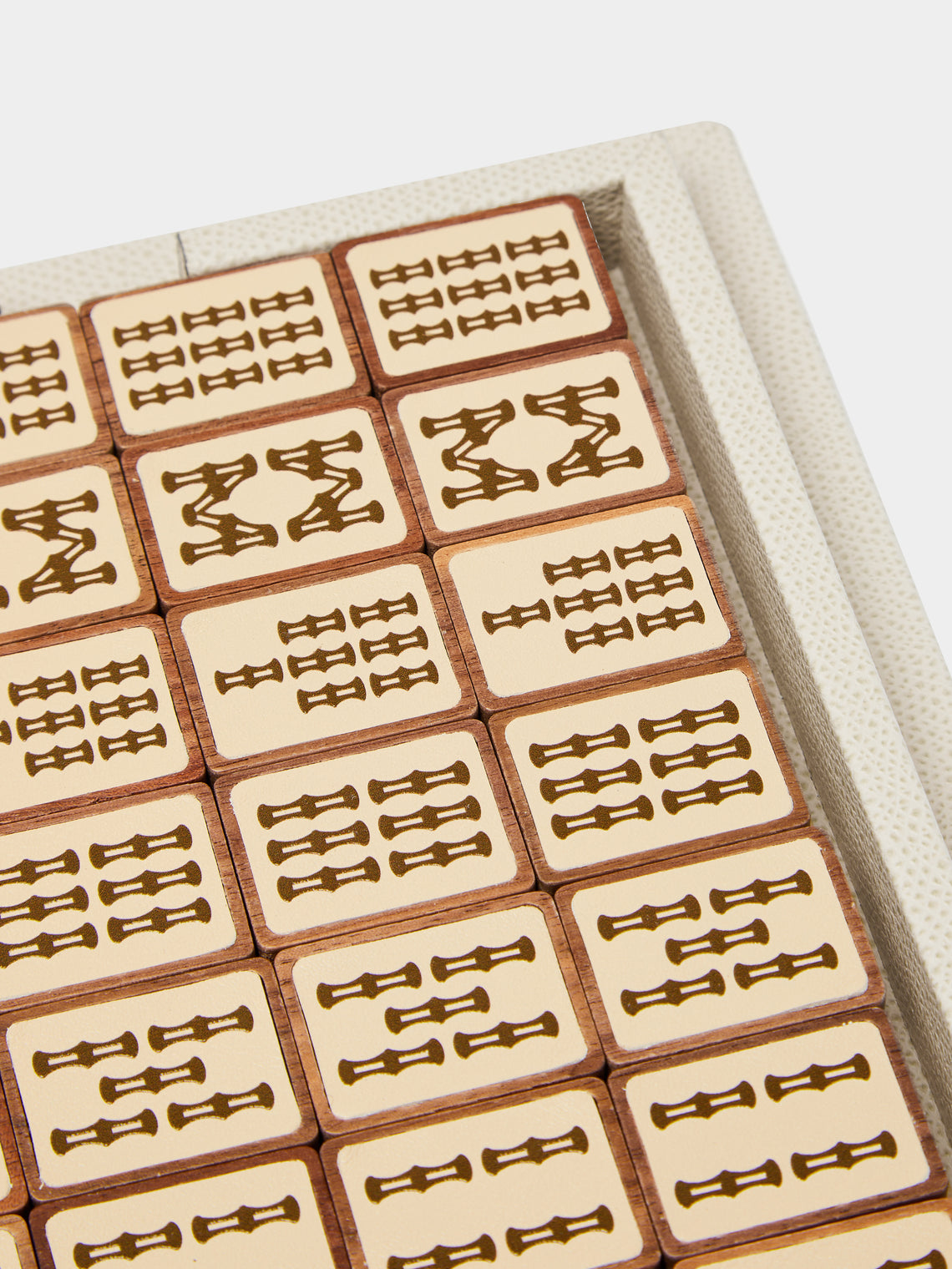 Giobagnara - Leather Mahjong Lux Set - Beige - ABASK
