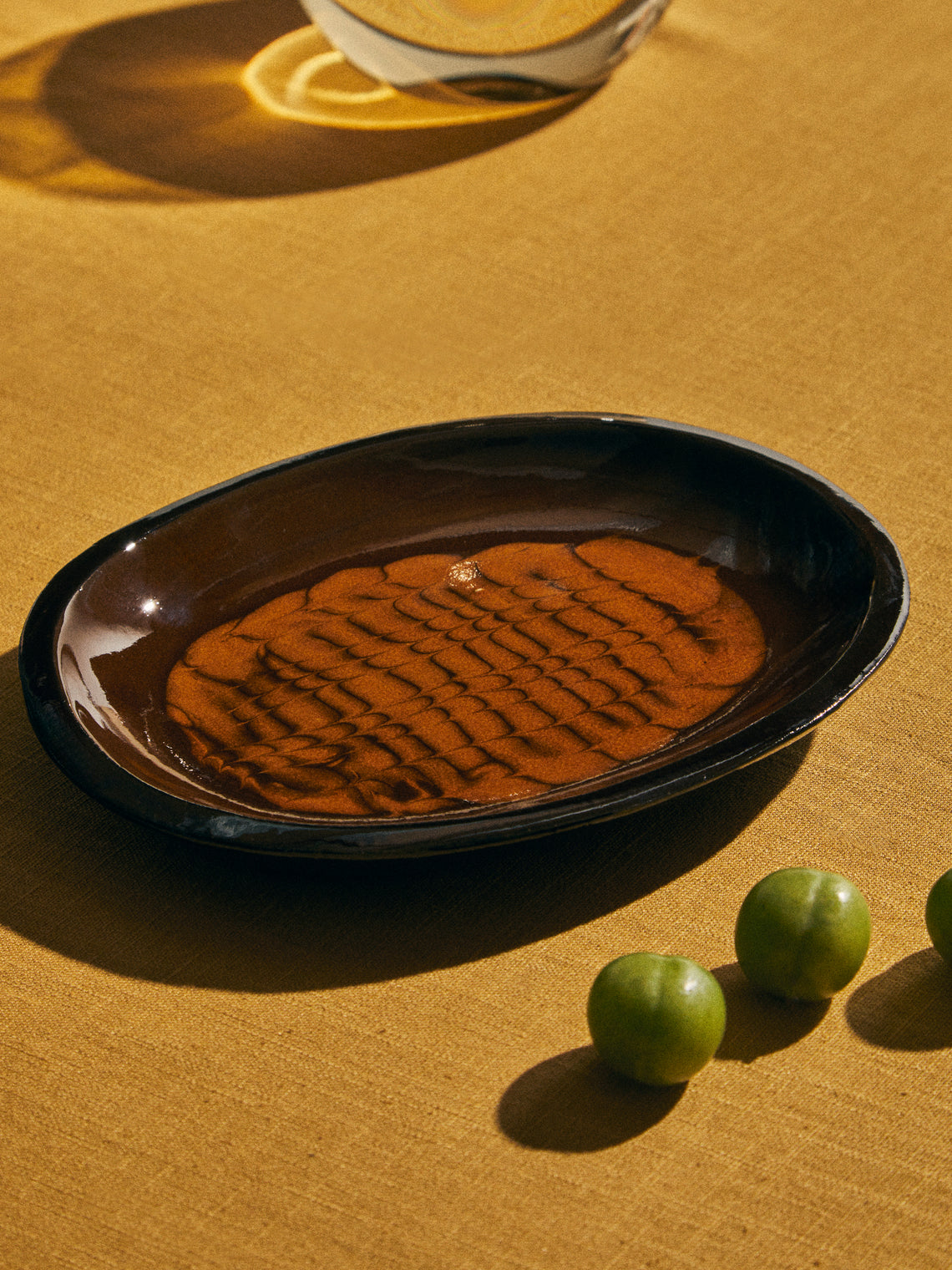 Aono Pottery - Slipware Oval Dish - Brown - ABASK