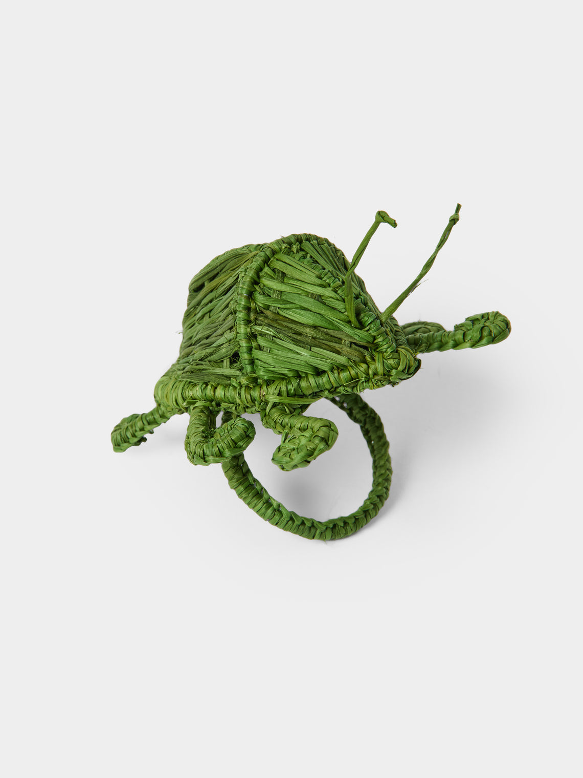 Artesanías del Atlántico - | Set of 4 | Beetle Handwoven Palm Napkin Rings - Green - ABASK