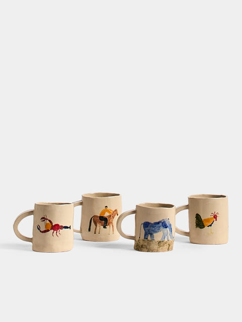 Liz Rowland - Cockerel Hand-Painted Ceramic Collection - Orange - ABASK - 