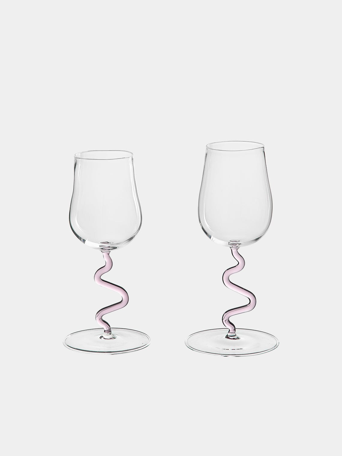 River Valadez - Hand-Blown White Wine Glasses (Set of 2) - Clear - ABASK
