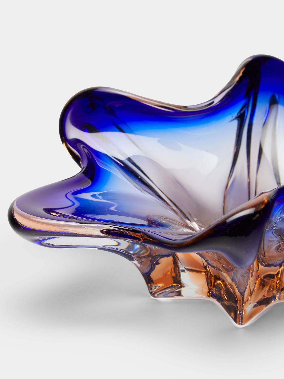 Antique and Vintage - 1960s Bohemian Crystal Bowl - Blue - ABASK