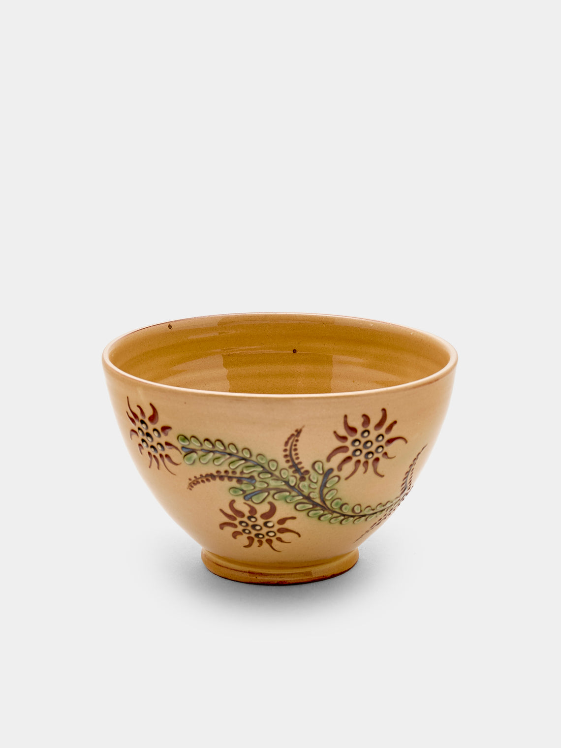 Poterie d’Évires - Flowers and Birds Hand-Painted Ceramic Bowls (Set of 6) - Cream - ABASK