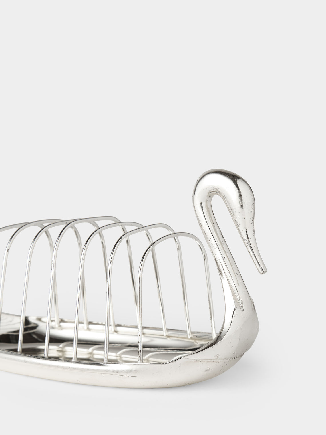 Antique and Vintage - Mid-Century Swan Silver-Plated Toast Rack - Silver - ABASK