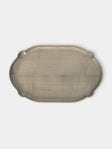 Ifuji - Italian Hand-Carved Wood Tray (12in/31cm) - Brown - ABASK - 