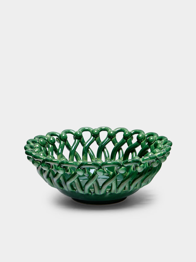 Maison Pichon Uzès - Hand-Glazed Ceramic Braided Bread Basket -  - ABASK - 