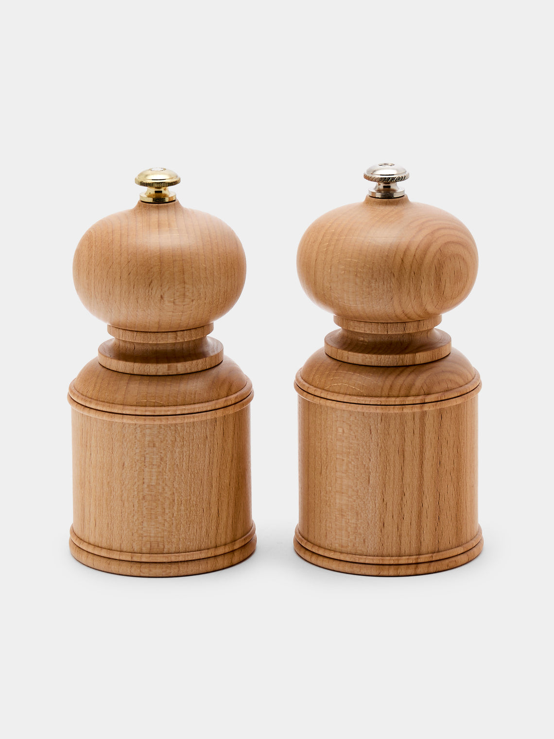 Yamani Woodworks - Hand-Turned Wood Salt and Pepper Mills (Set of 2) - Brown - ABASK - 