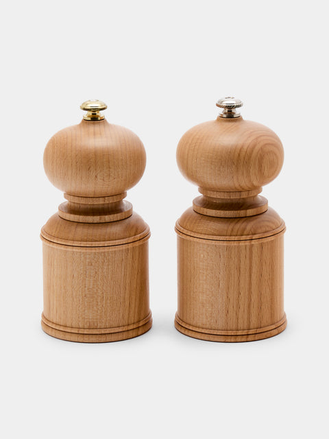 Yamani Woodworks - Hand-Turned Wood Salt and Pepper Mills (Set of 2) - Brown - ABASK - 
