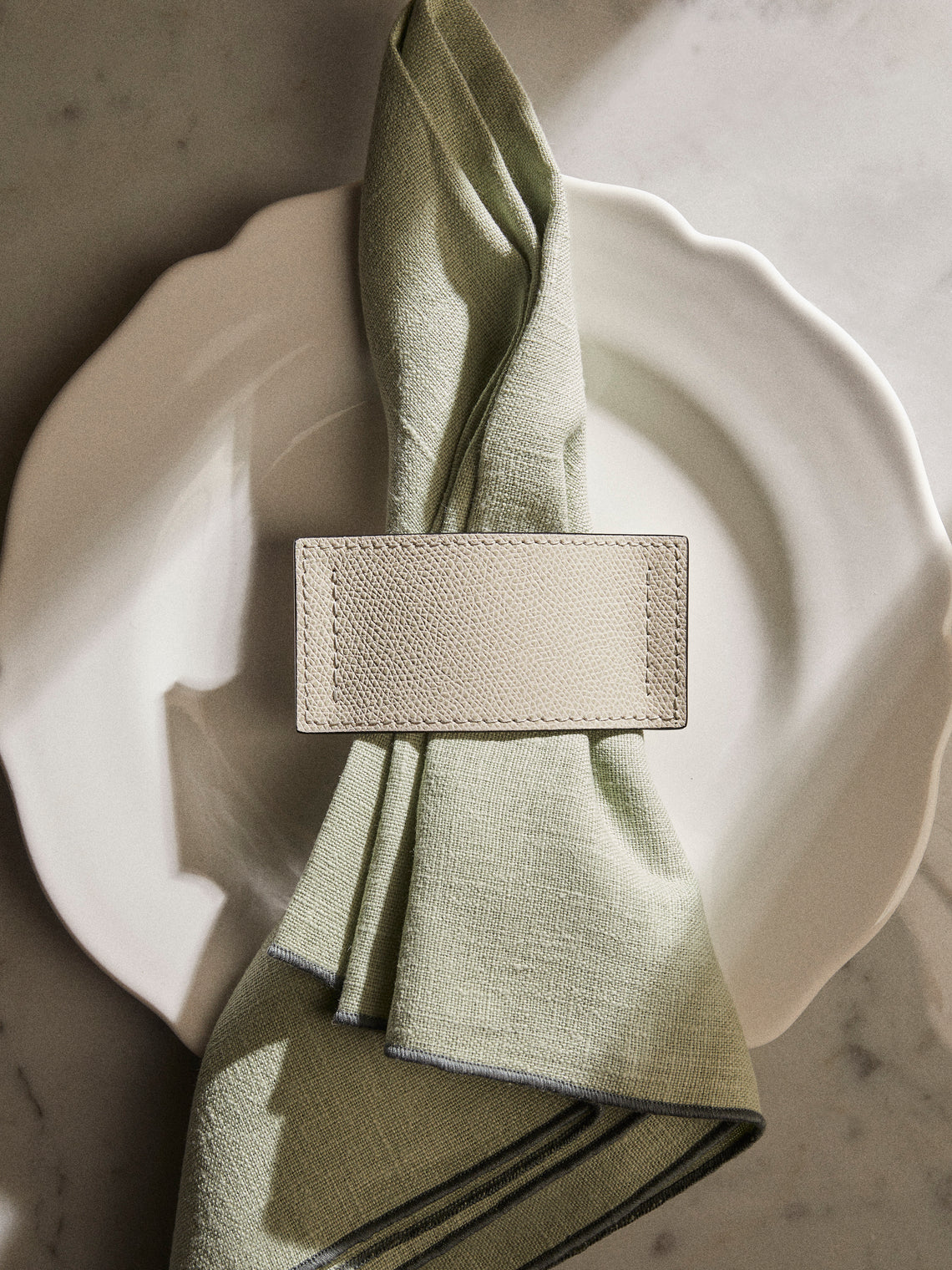Giobagnara - Zim Leather Napkin Rings (Set of 2) - Brown - ABASK