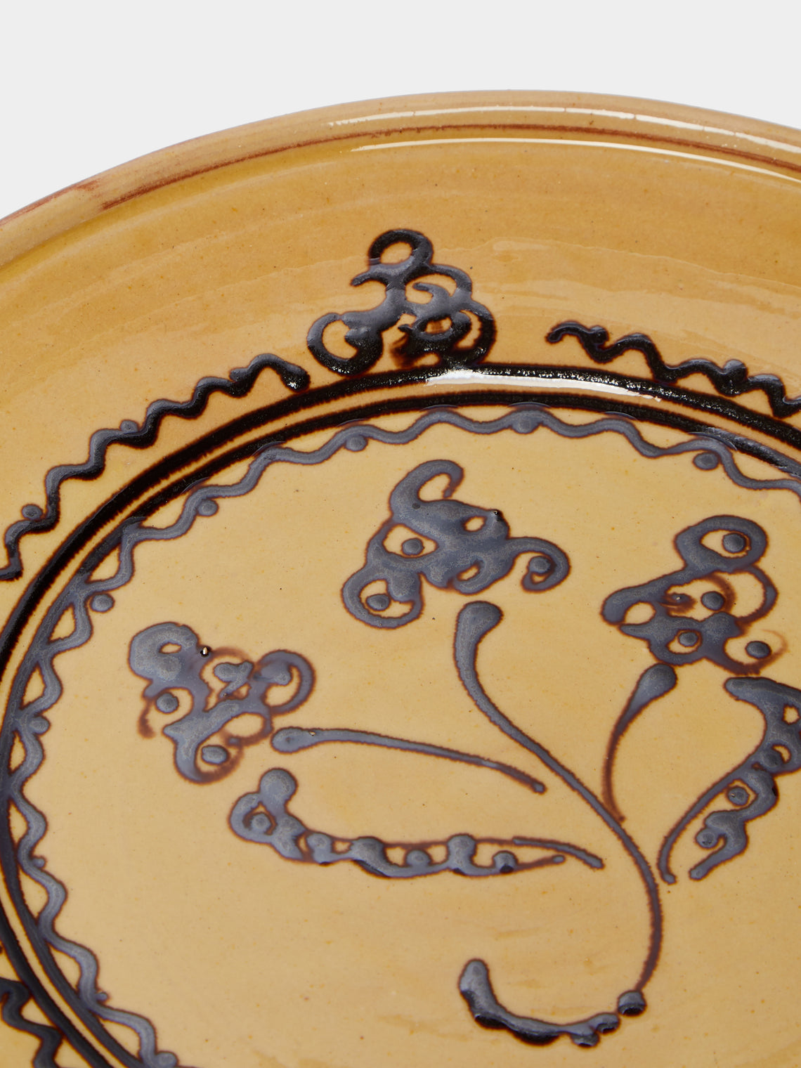 Poterie de Cliousclat - Hand-Painted Slipware Dinner Plates (Set of 4) -  - ABASK