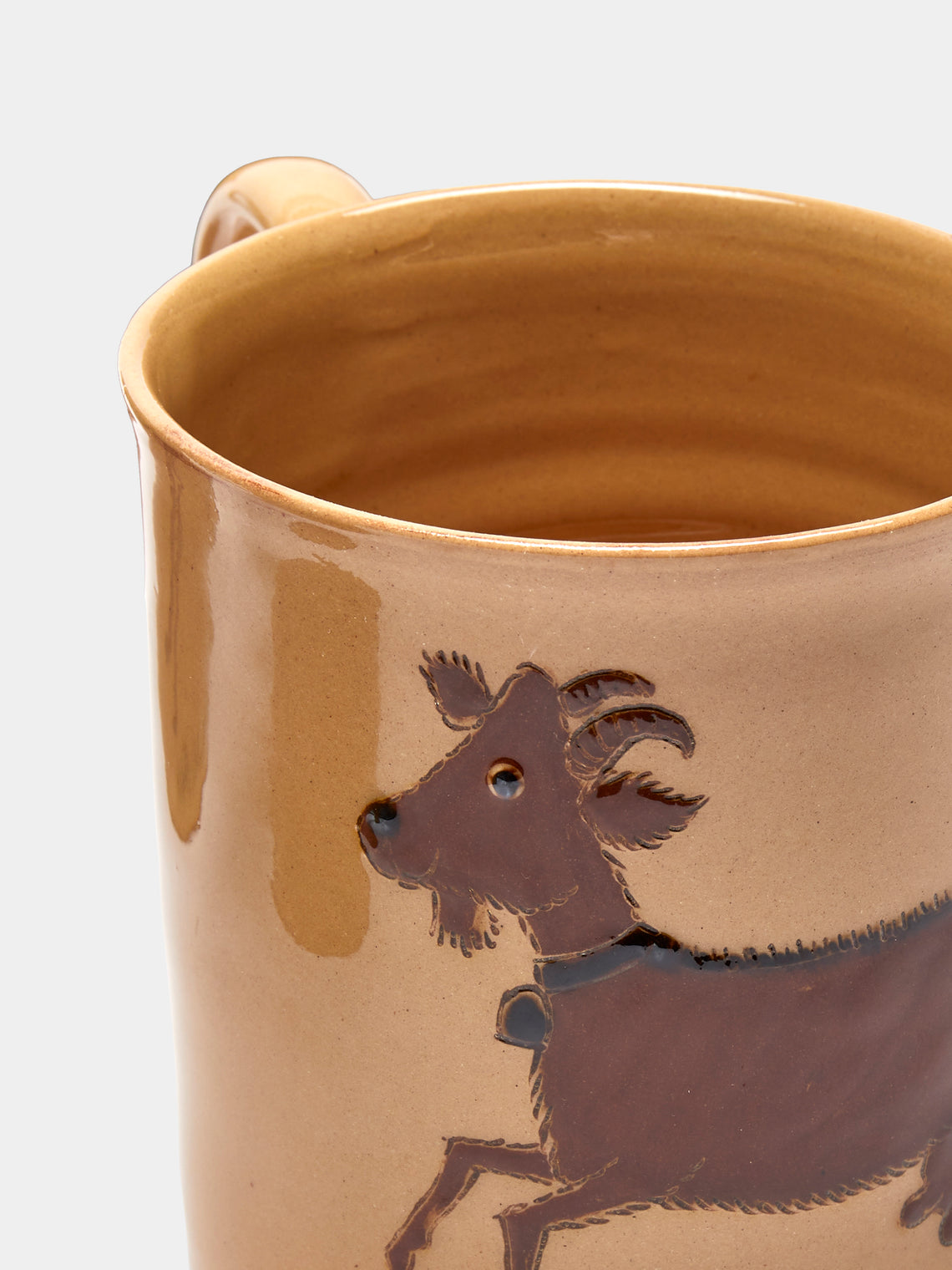 Poterie d’Évires - Animals Hand-Painted Ceramic Mugs (Set of 6) - Cream - ABASK