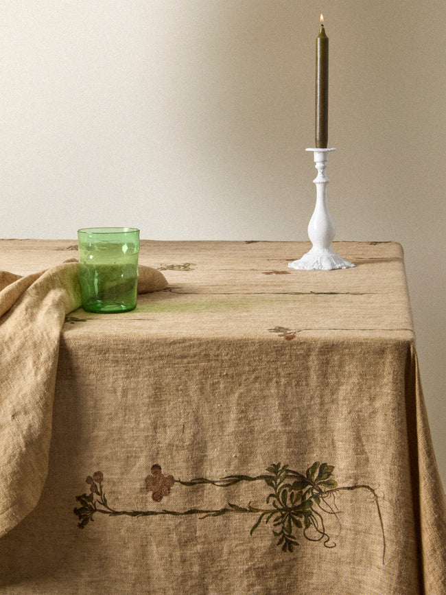 The House of Lyria - Linen Rectangular Tablecloth (136in/3.45m) - Cream - ABASK
