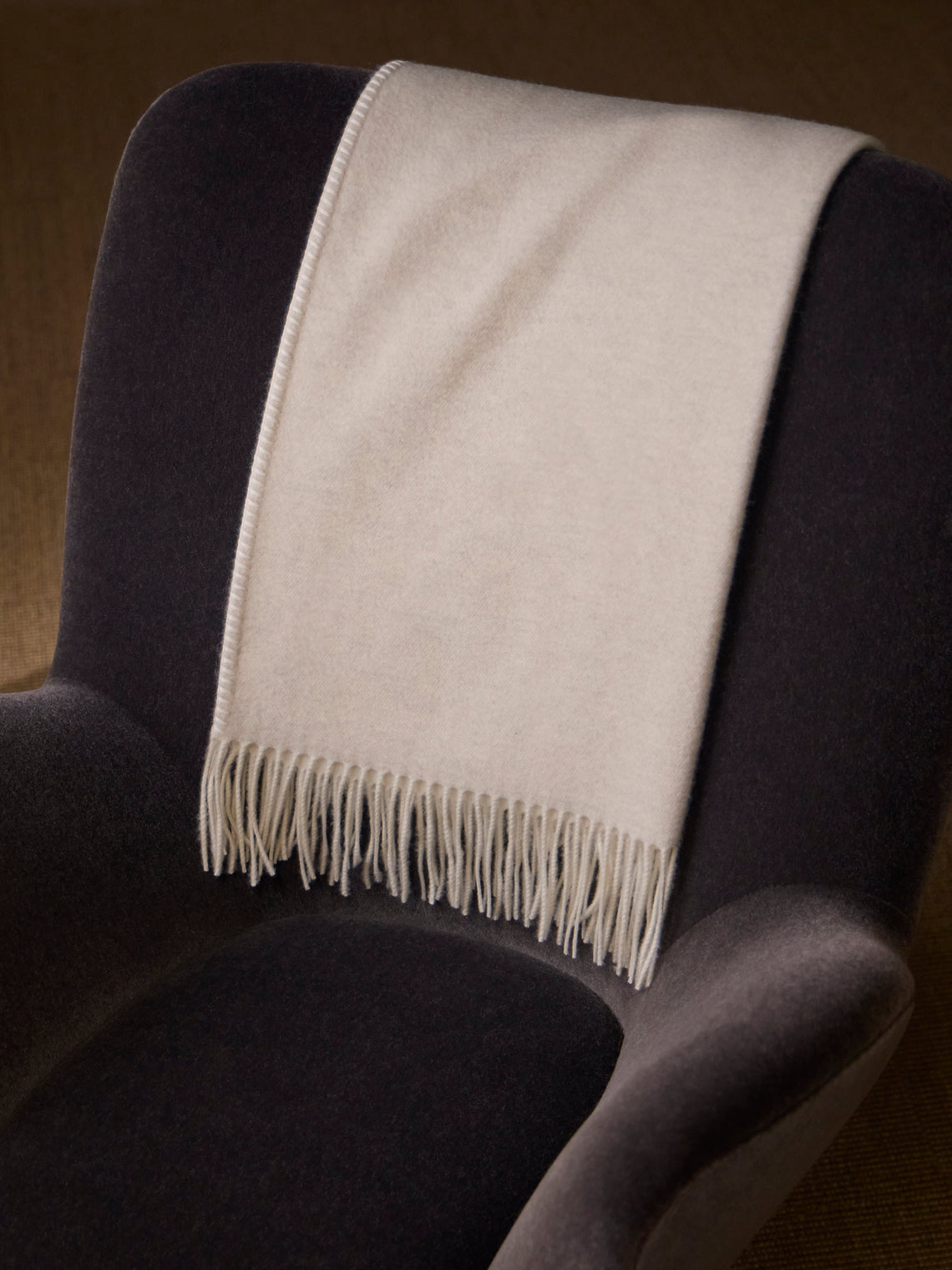 Alonpi - Melrose Cashmere Throw (75in/1.9m) - White - ABASK
