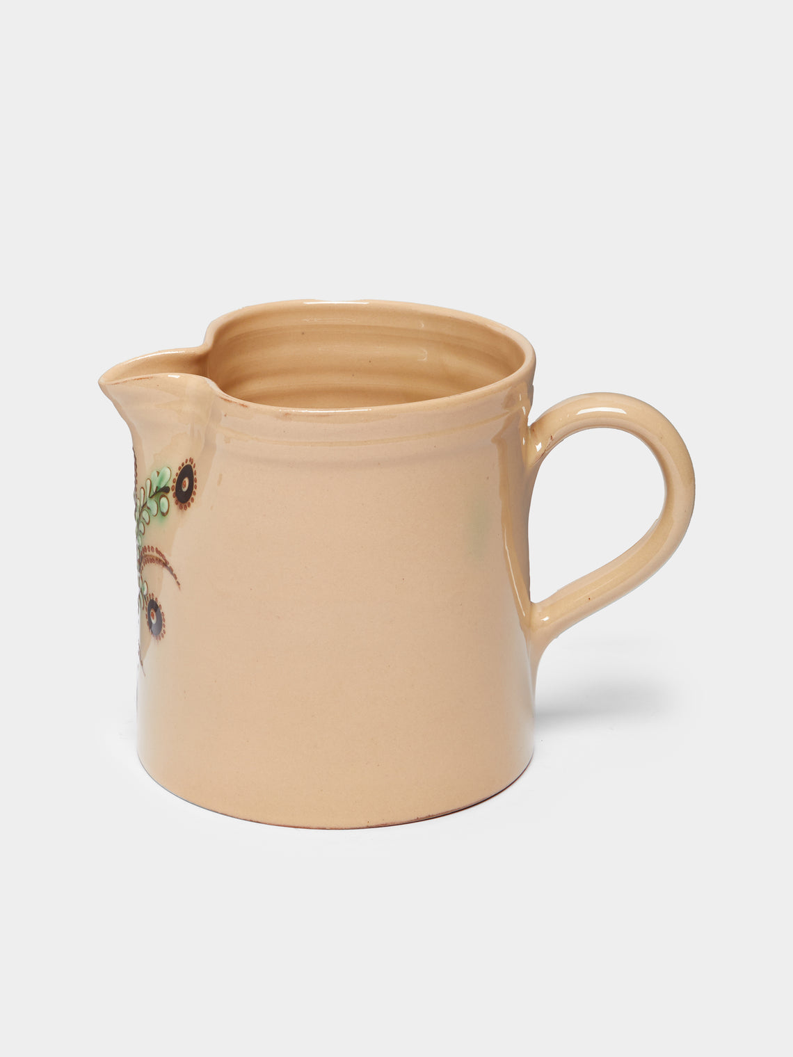 Poterie d’Évires - Flowers Hand-Painted Ceramic Straight-Edge Jug -  - ABASK