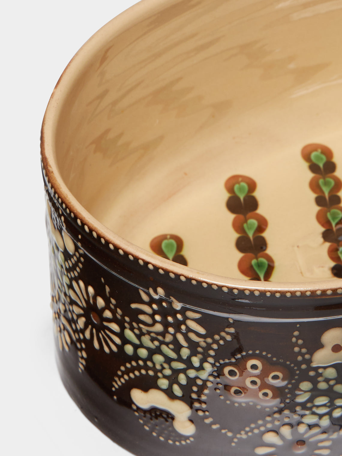 Poterie d’Évires - Flowers Hand-Painted Ceramic Oval Serving Dish -  - ABASK