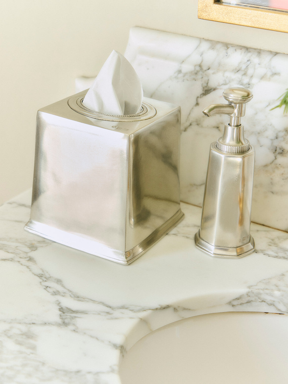 Cosi Tabellini - Toscana Pewter Tissue Box - Silver - ABASK