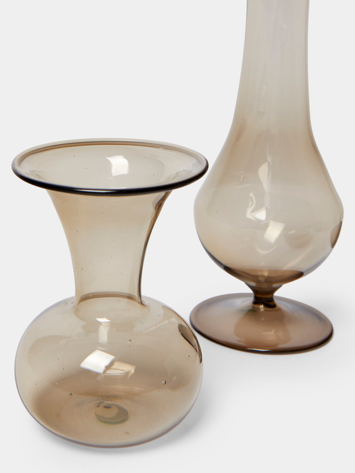Antique and Vintage - Mid-Century Glass Bud Vases (Set of 6) - Gray - ABASK