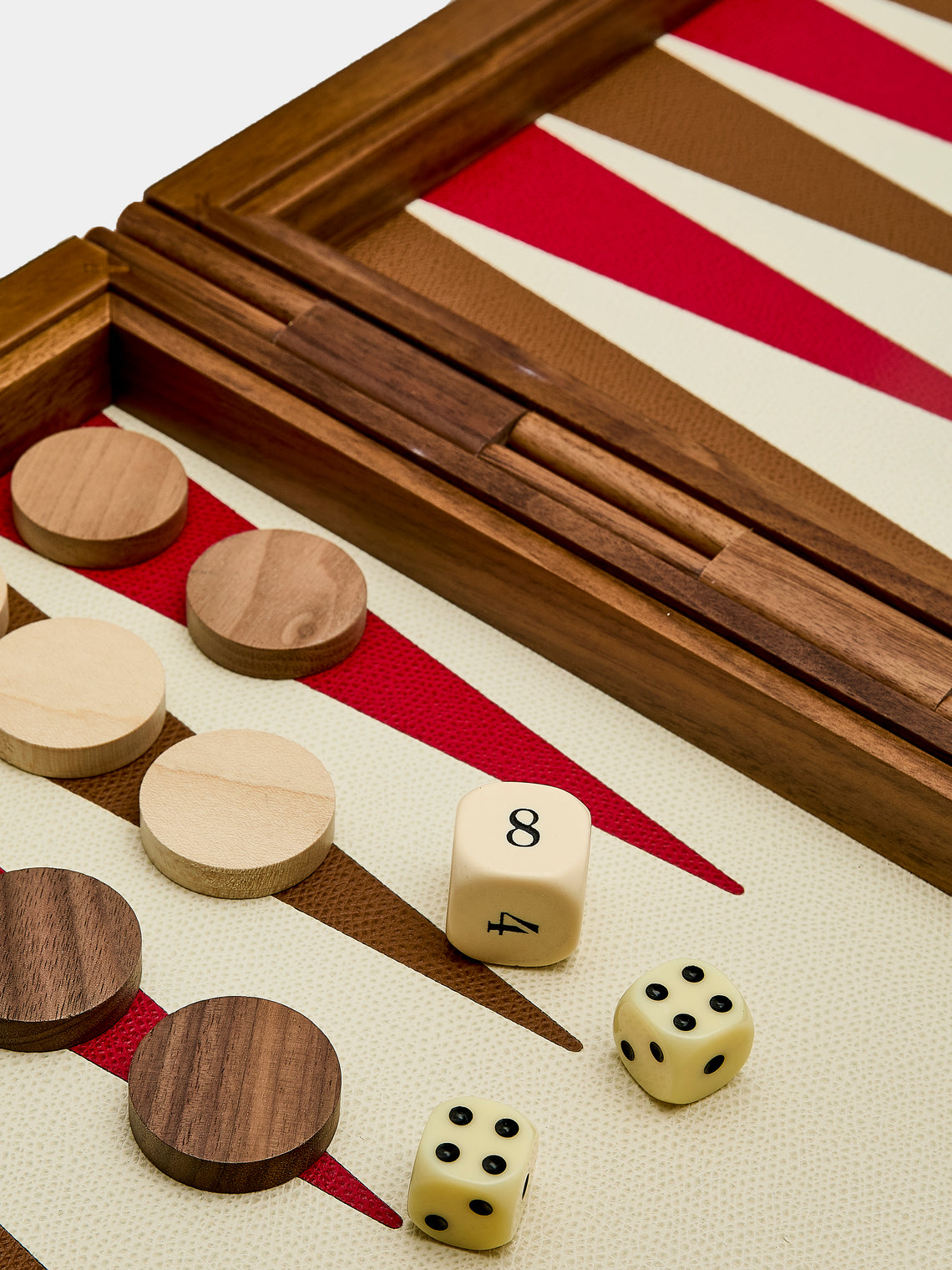 Giobagnara - Leather Backgammon Set - Red - ABASK
