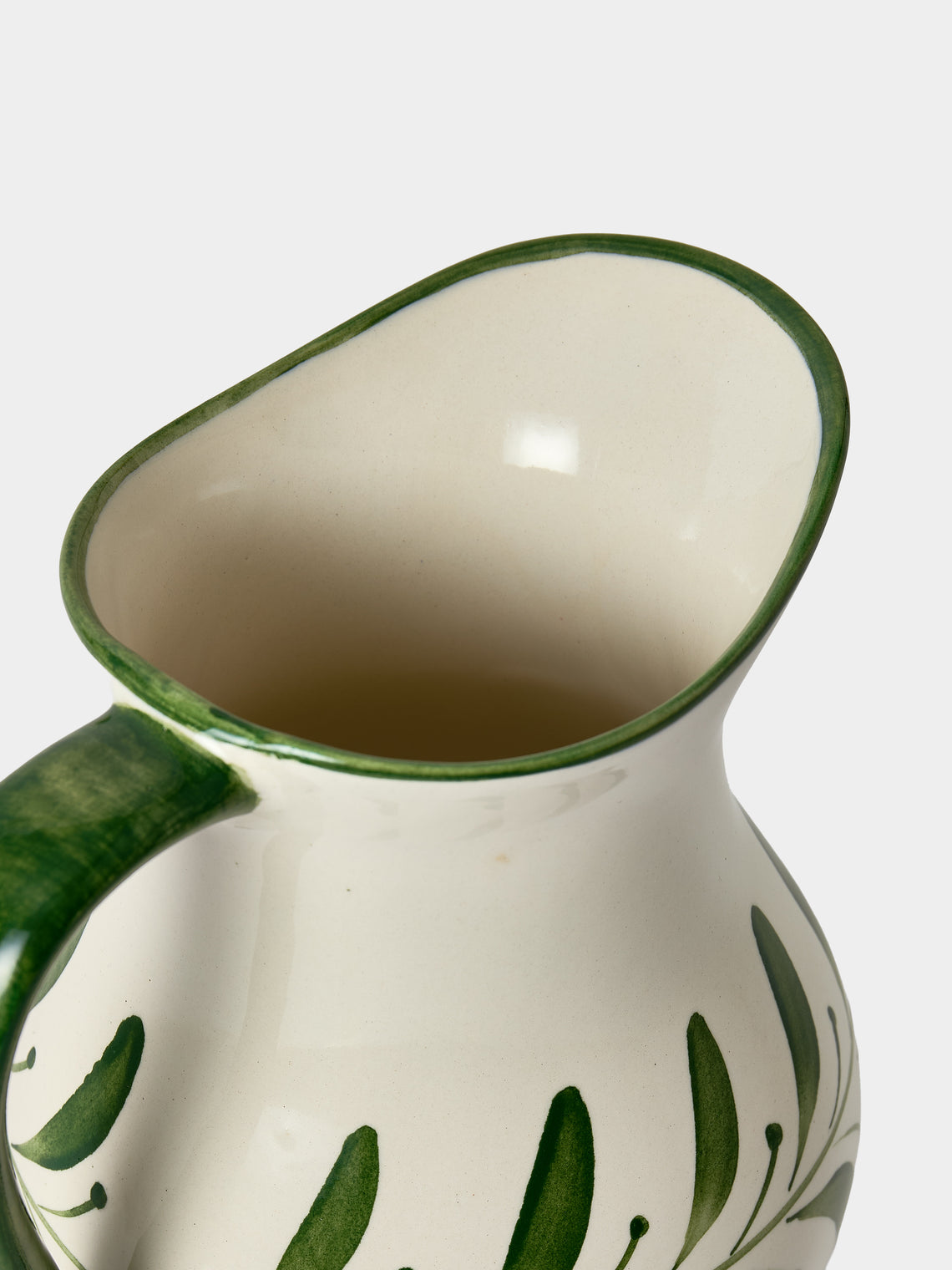 CasaLatina - Helecho Hand-Painted Ceramic Jug - Cream - ABASK