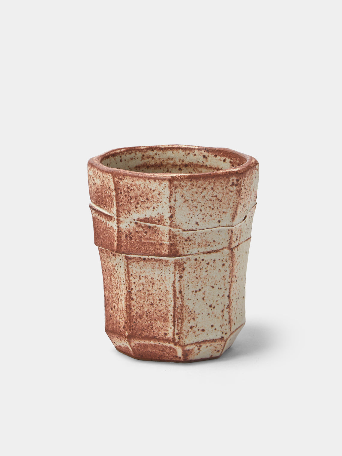Adam Ross - Hand-Thrown Ceramic Faceted Espresso Cups (Set of 4) - Beige - ABASK - 