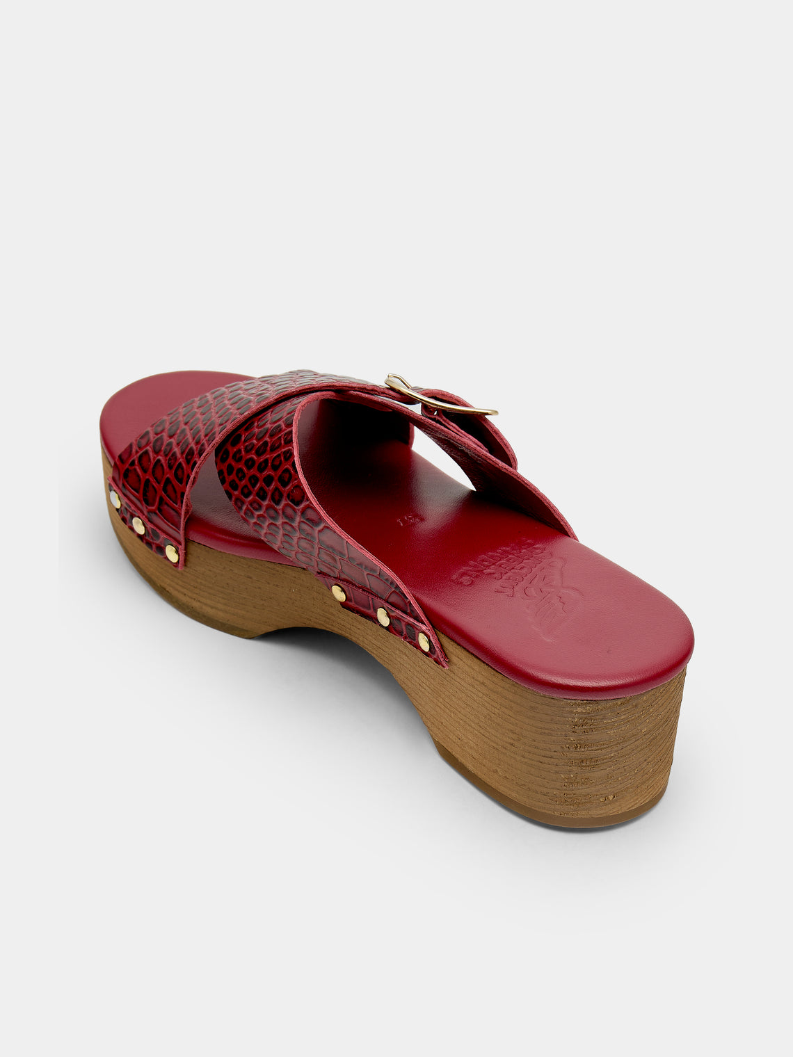 Ancient Greek Sandals - Marilisa Leather Clogs | Size: 37 - Burgundy - ABASK