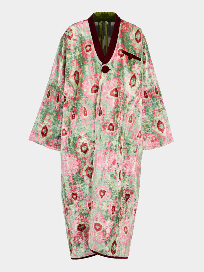 Nazzy Beglari - Women's Hand-Loomed Ikat Velvet Reversible Robe | One Size - Multiple - ABASK - 