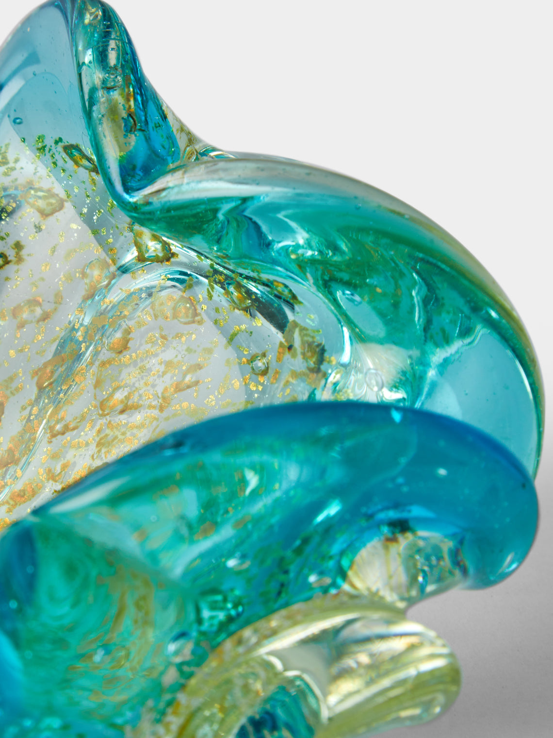 Antique and Vintage - Mid-Century Czech Glass Ashtray - Blue - ABASK