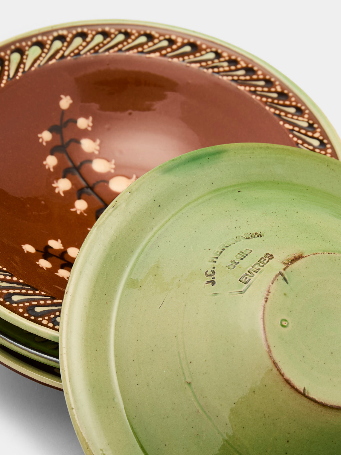Poterie d’Évires - Flowers Hand-Painted Ceramic Breakfast Bowls (Set of 4) -  - ABASK