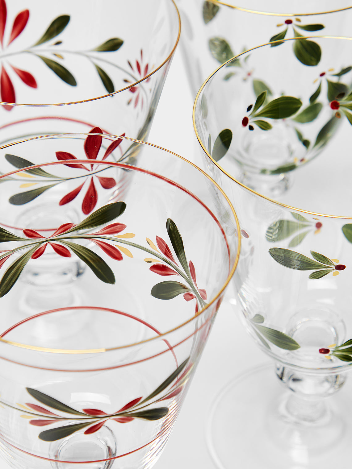 Los Vasos de Agua Clara - Zermatt Hand-Painted Stemmed Glasses (Set of 4) -  - ABASK
