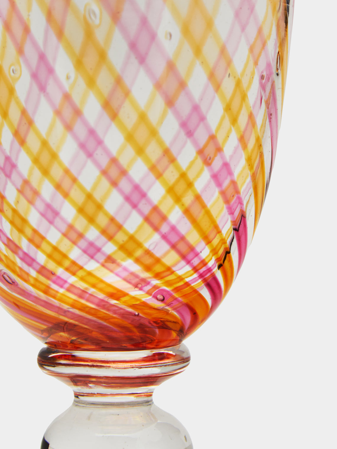 Emsie Sharp - Hand-Blown Striped Wine Glass -  - ABASK