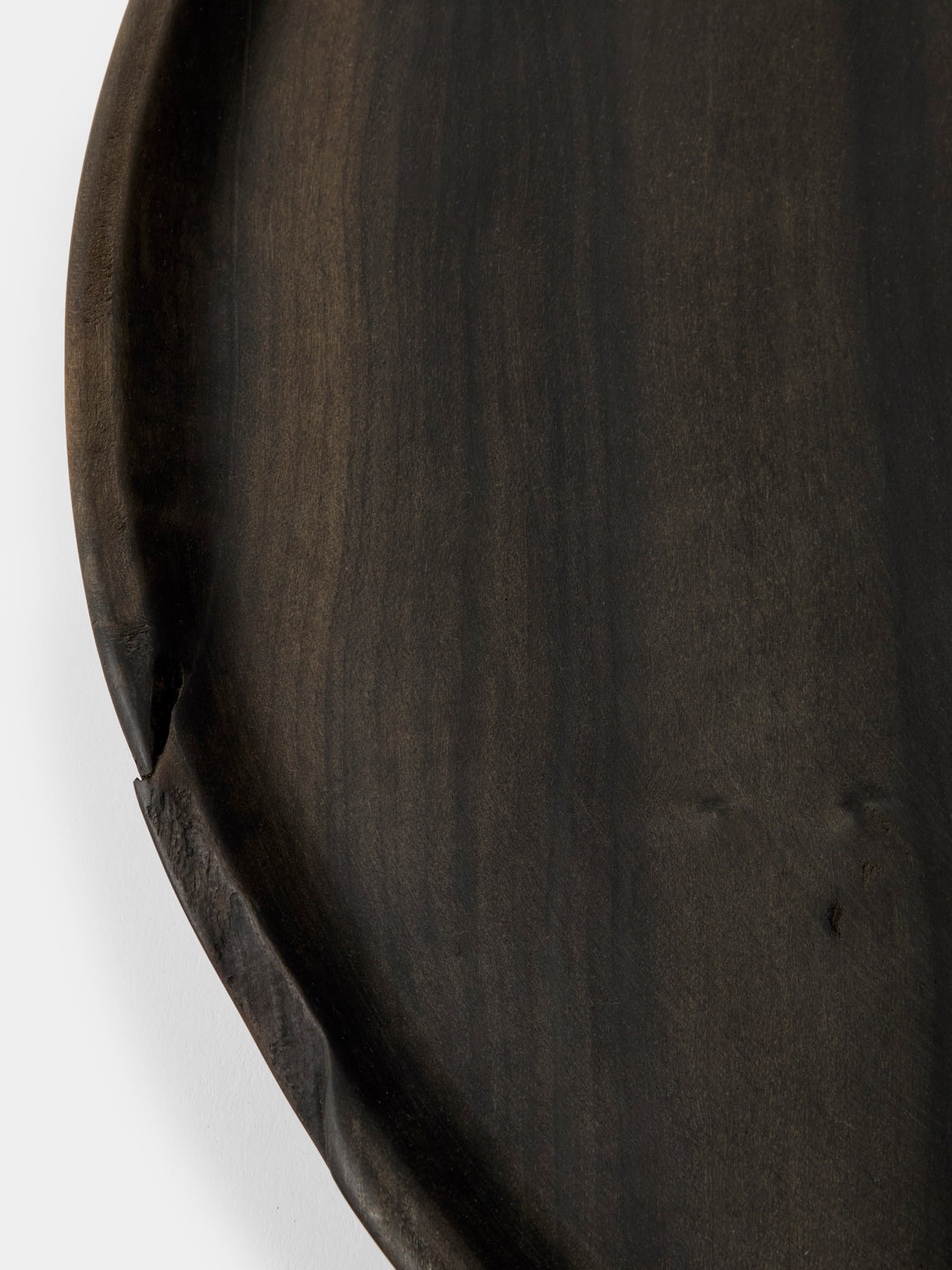 Iida Woodturning - Hand-Turned Oil-Finish Iron-Mordant Dogwood Tray (17.5in/44.5cm) - Brown - ABASK