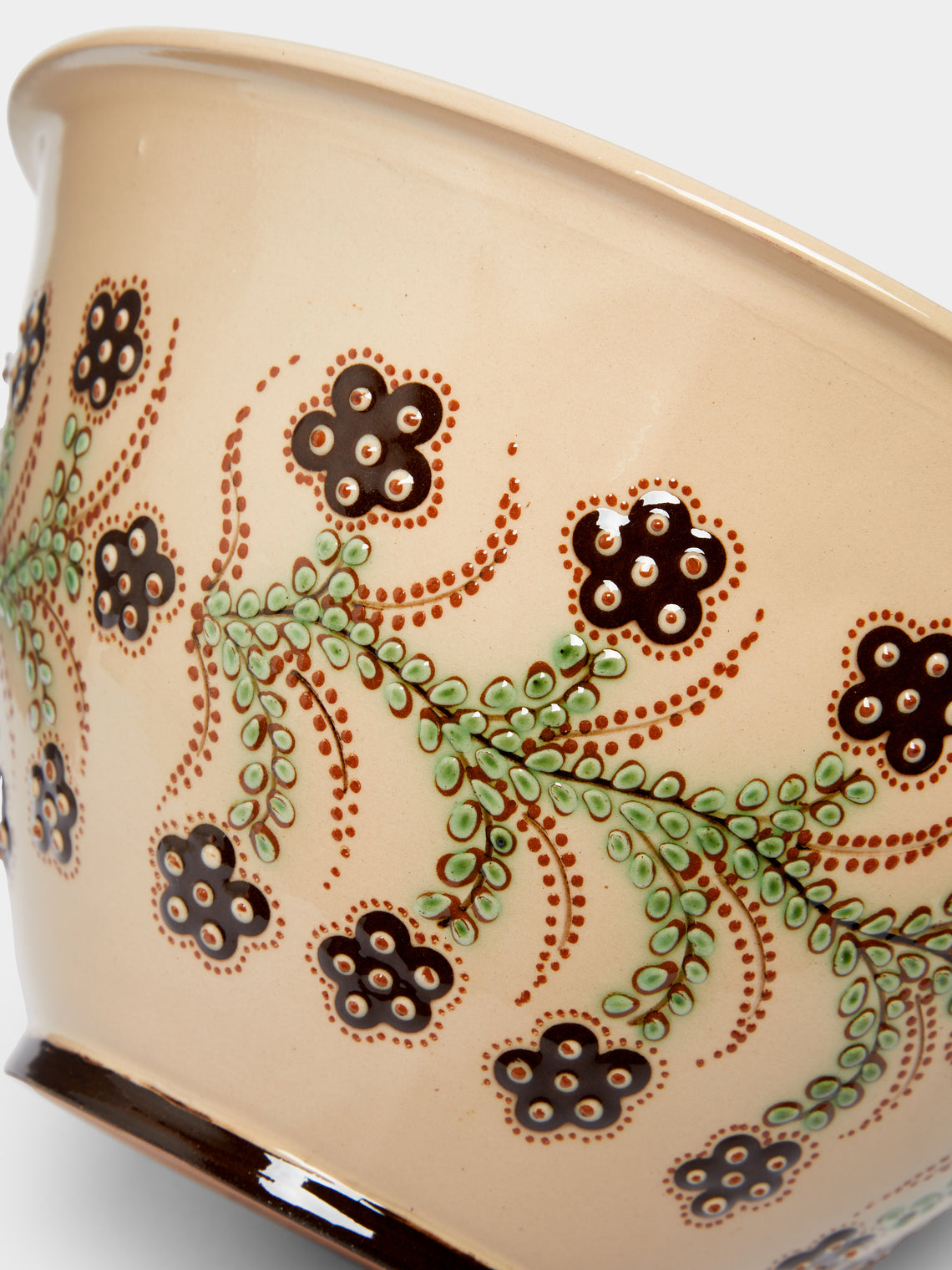 Poterie d’Évires - Flowers Hand-Painted Ceramic Salad Bowl -  - ABASK