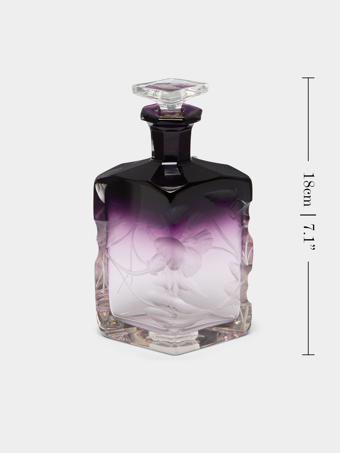 Antique and Vintage - 1900s Moser Hand-Engraved Cut Crystal Perfume Bottle -  - ABASK