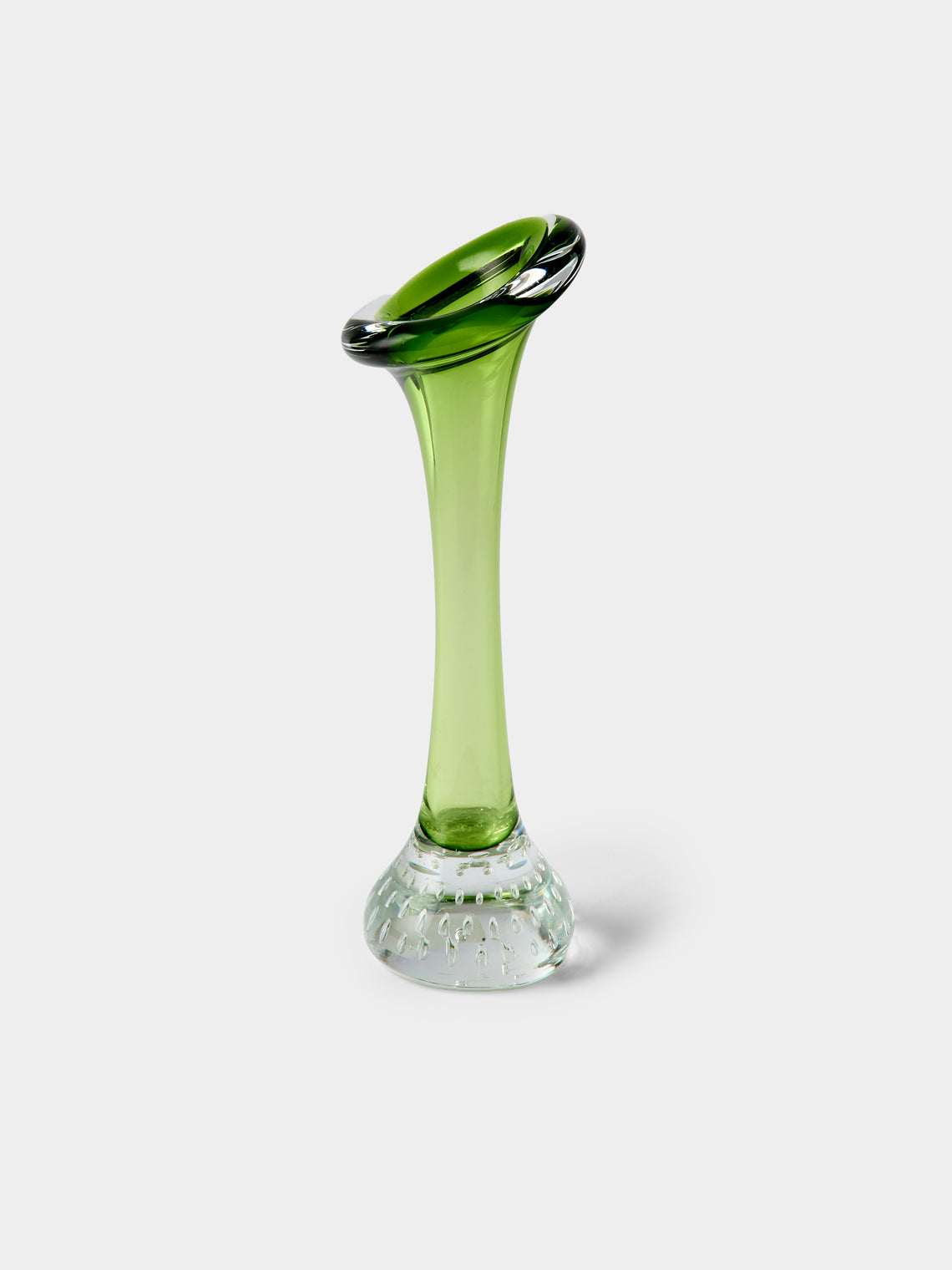 Antique and Vintage - Mid-Century Crystal Bud Vases (Set of 3) - Green - ABASK