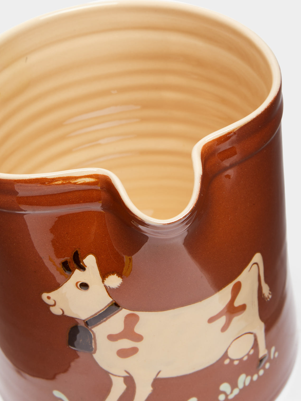 Poterie d’Évires - Cows Hand-Painted Ceramic Straight-Edge Jug -  - ABASK
