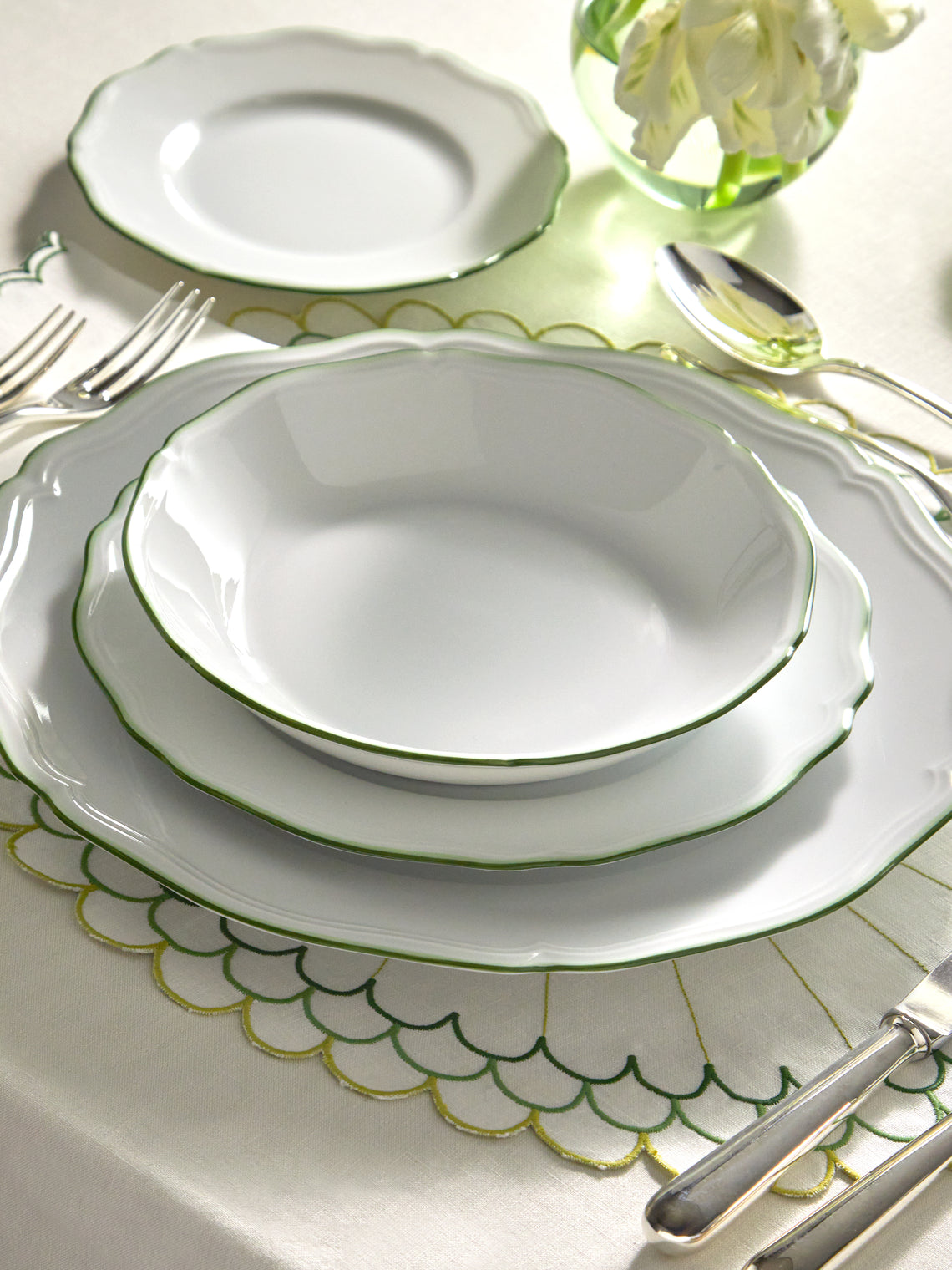Raynaud - Touraine Hand-Painted Porcelain Soup Plate -  - ABASK