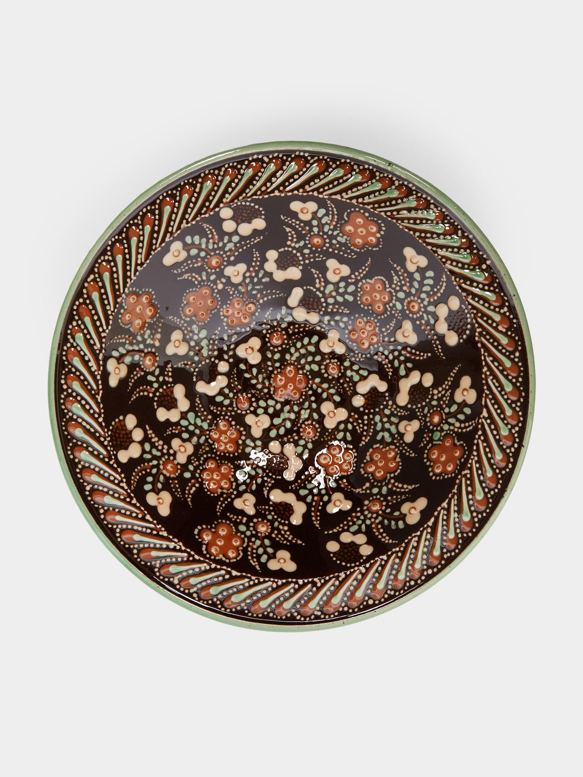 Poterie d’Évires - Flowers Hand-Painted Ceramic Large Serving Bowl -  - ABASK