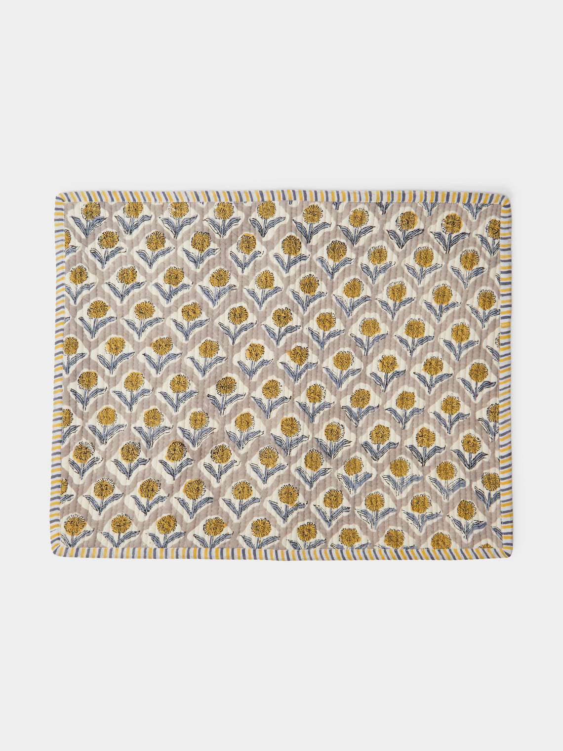 The Table Love - The Breakfast Hand-Printed Cotton Reversible Placemats (Set of 4) -  - ABASK