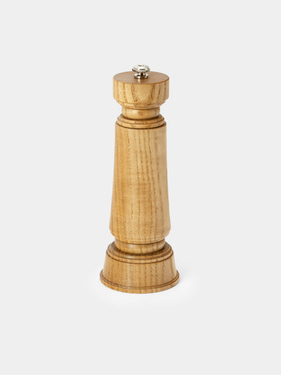 Yamani Woodworks - Hand-Turned Wood Salt Mill (7in/17.5cm) - Brown - ABASK - 
