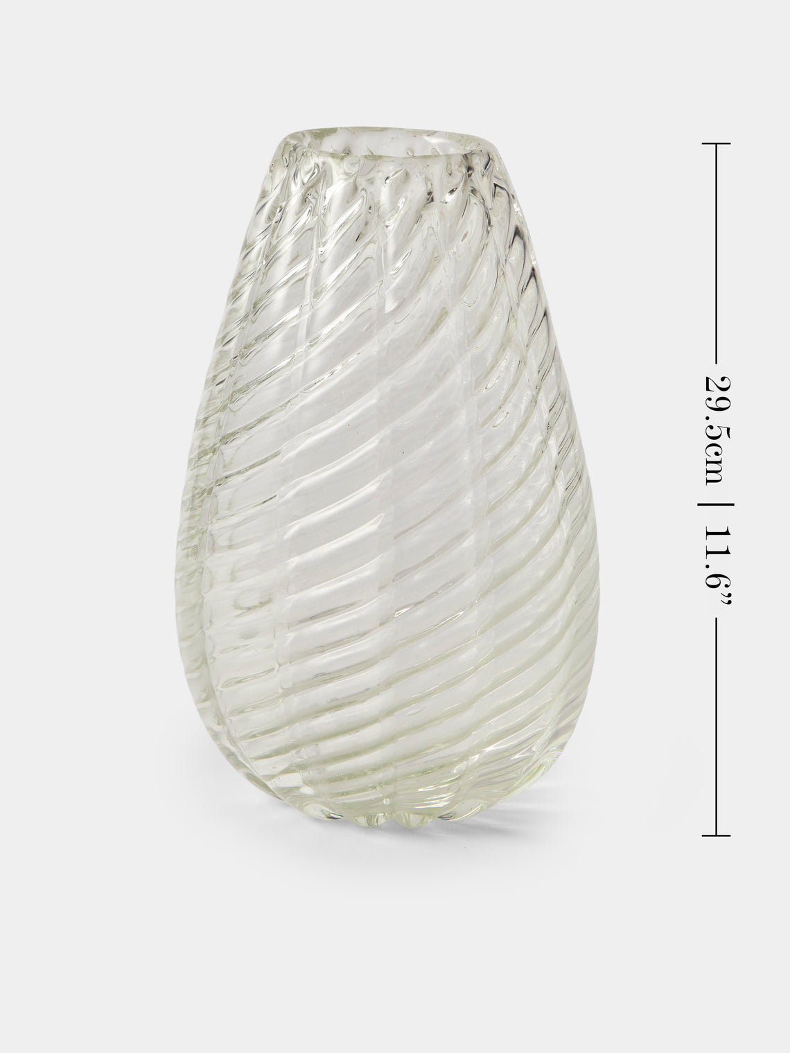 Antique and Vintage - 1945 Flavio Poli for Seguso Vetri d’Arte Optical Glass Vase - Clear - ABASK