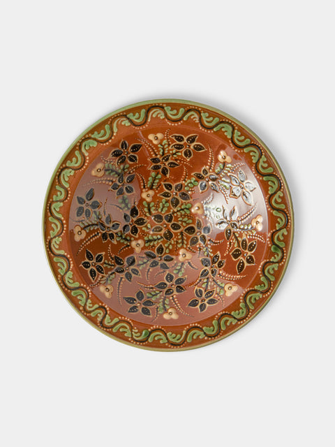 Poterie d’Évires - Flowers Hand-Painted Ceramic Small Serving Bowl - Light Brown - ABASK