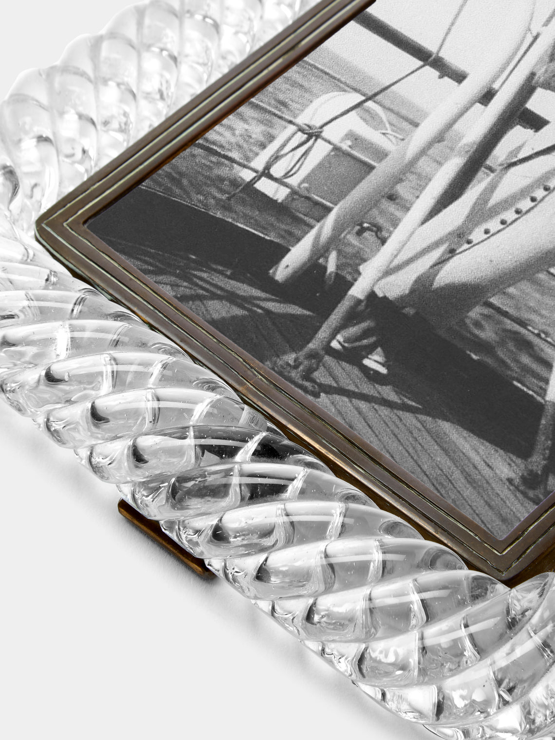 Antique and Vintage - 1940s Venini Murano Glass Photo Frame - Clear - ABASK