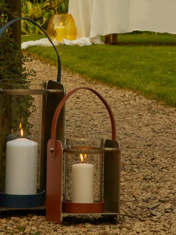 Rabitti 1969 - Lumen Glass and Leather Small Lantern -  - ABASK