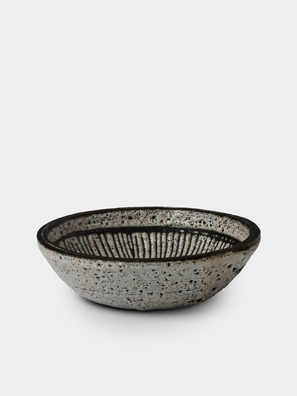Antique and Vintage - 1950s Robert Thiry Ceramic Bowl - Gray - ABASK - 