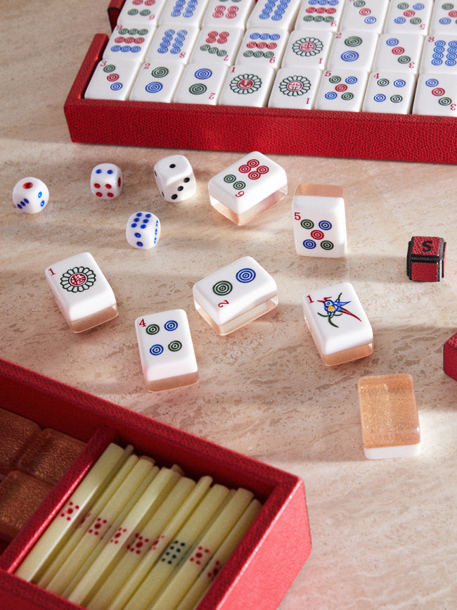 Giobagnara - Leather Mahjong Set - Red - ABASK