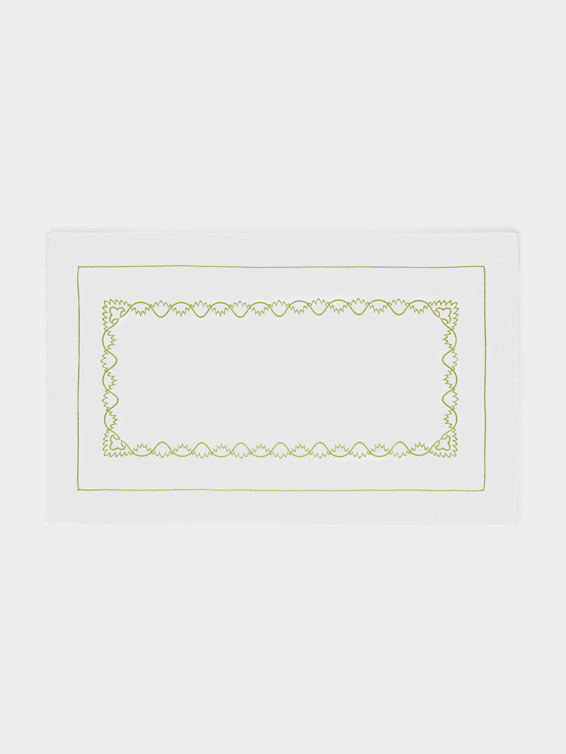 Loretta Caponi - Art Decò Hand-Embroidered Cotton King-Size Pillowcases (Set of 2) - White - ABASK