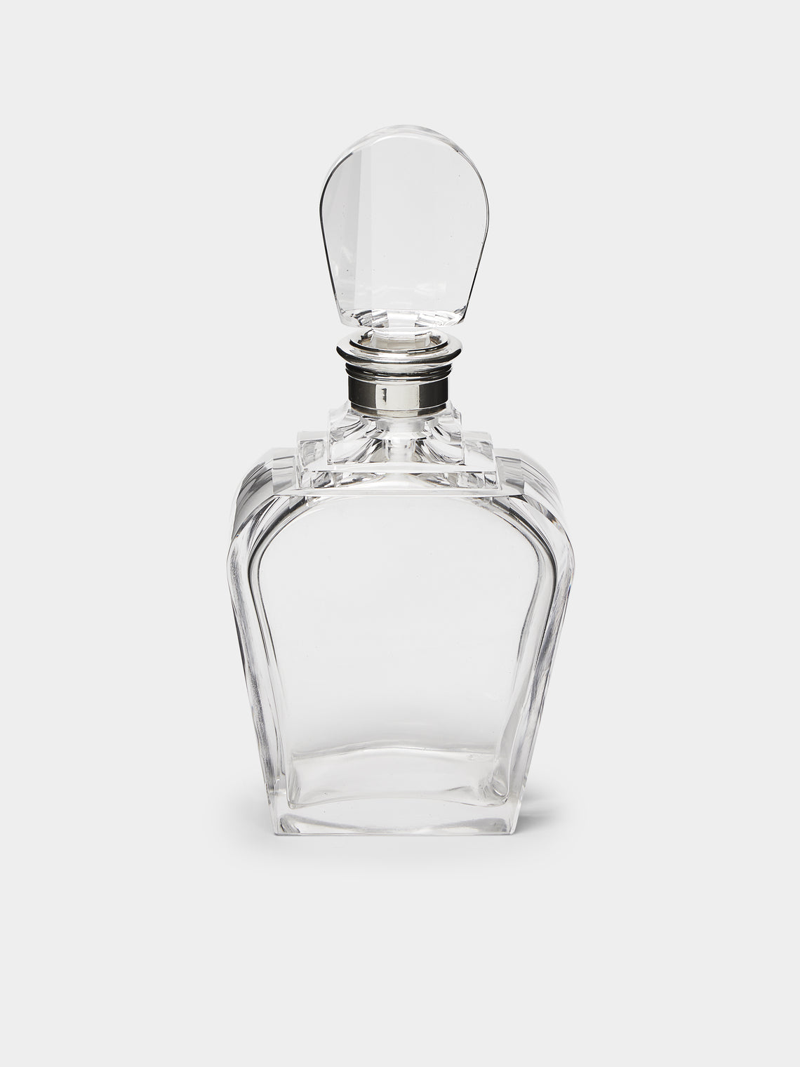 Antique and Vintage - 1930s English Art Déco Silver & Cut Glass Decanter - Clear - ABASK - 